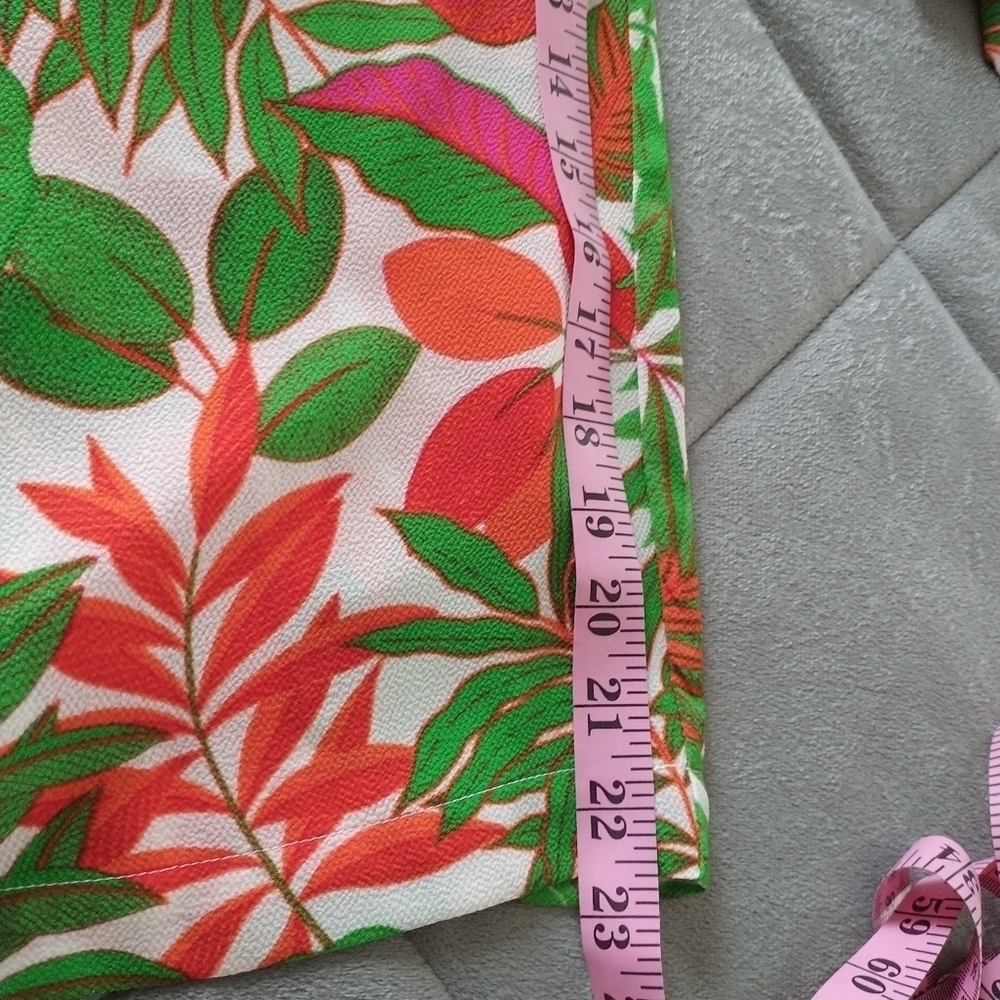 Rose & Olive Wide Leg Tropical Print Elastic Waist Pants 1X - Picture 4 of 11